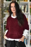 Lola Boucle Slouch Knit Burgundy